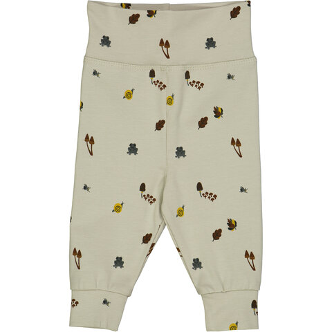 Mini me bukser med print - Soft green/ Mustard/ Bark