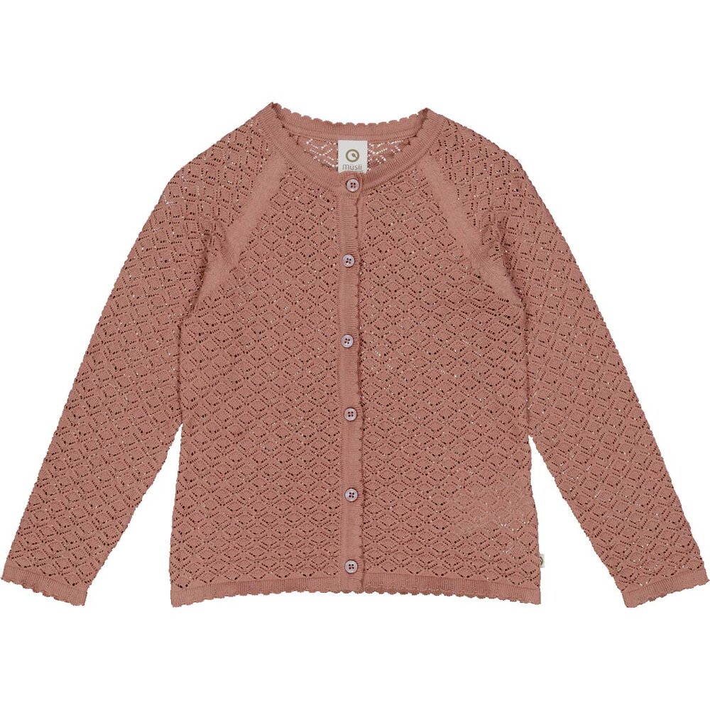 Knit strik cardigan med hulmønster - Daydream - 116