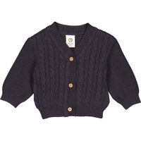 Knit cardigan i kabel strik - Mystery blue