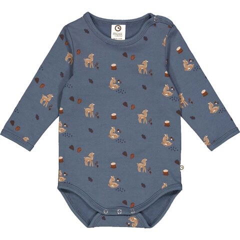 Deer body med rådyrprint - Stormy blue/ Shade/ Bark