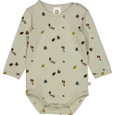 Forest body med skovprint - Soft green/ Mustard/ Bark