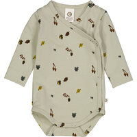 Mini me body med kryds-lukning - Soft green/ Mustard/ Bark