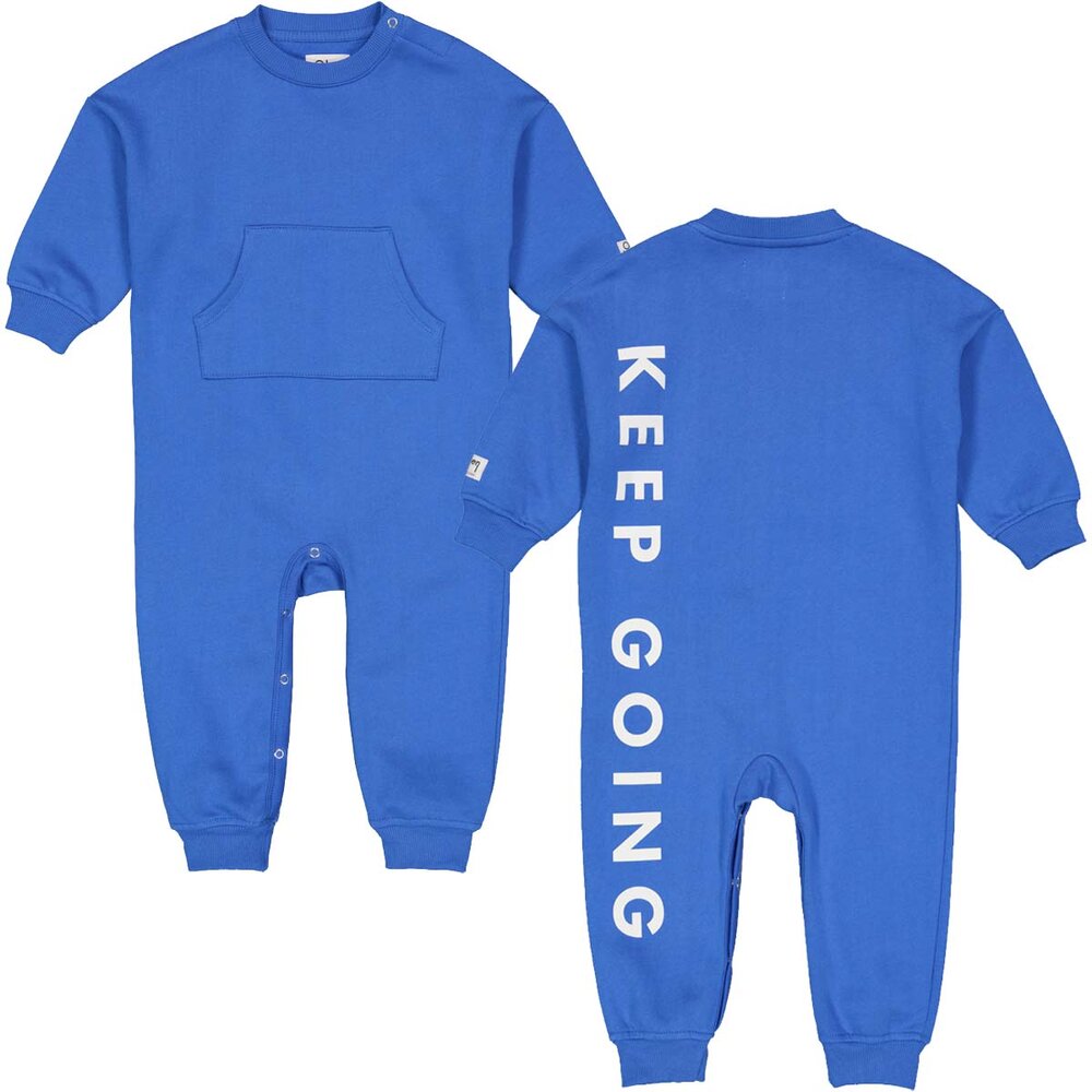 Olsen kids sweat heldragt med lomme - Palace Blue - 74