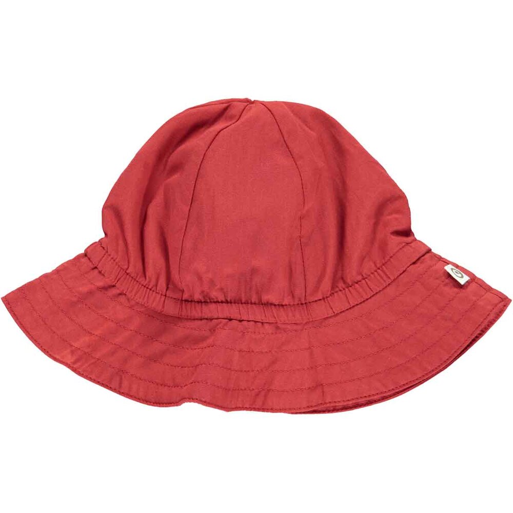 Poplin hat - Berry red - 68/74