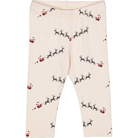 SANTA leggings med juleprint - Nightingale/ Cabernet/ Balsam cream