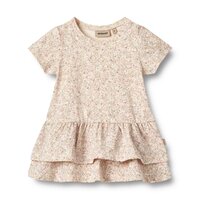 Johanna jersey kortærmet kjole baby - Cream Flower Meadow