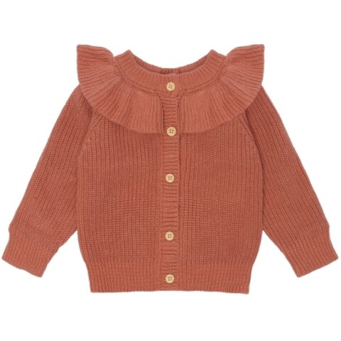 Olly Collar Cardigan - Cedar Wood