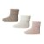 Uld rib baby strømpe 3 pak - Light Brown Melange