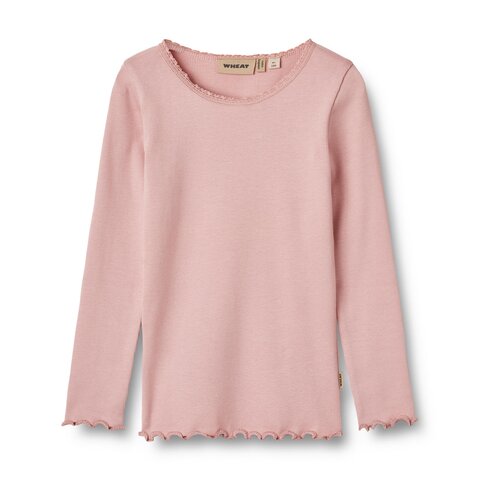 Rib T-shirt langærmet Reese - Rose Frost