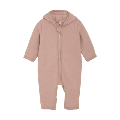 Køredragt m. ører Uld Fleece - Mahogany Rose