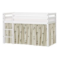 ECO Dream Halvhøj seng (delbar) hvid 70x160, med forhæng grøn