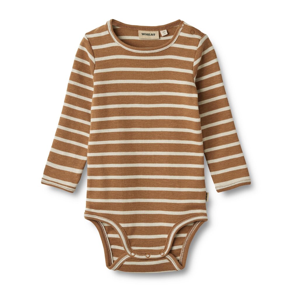 Wheat Body langÃ¦rmet Berti - Caramel Stripe 74