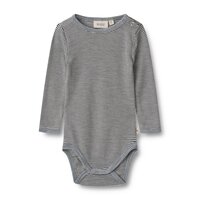 Uld body langærmet Lucca - Navy Stripe