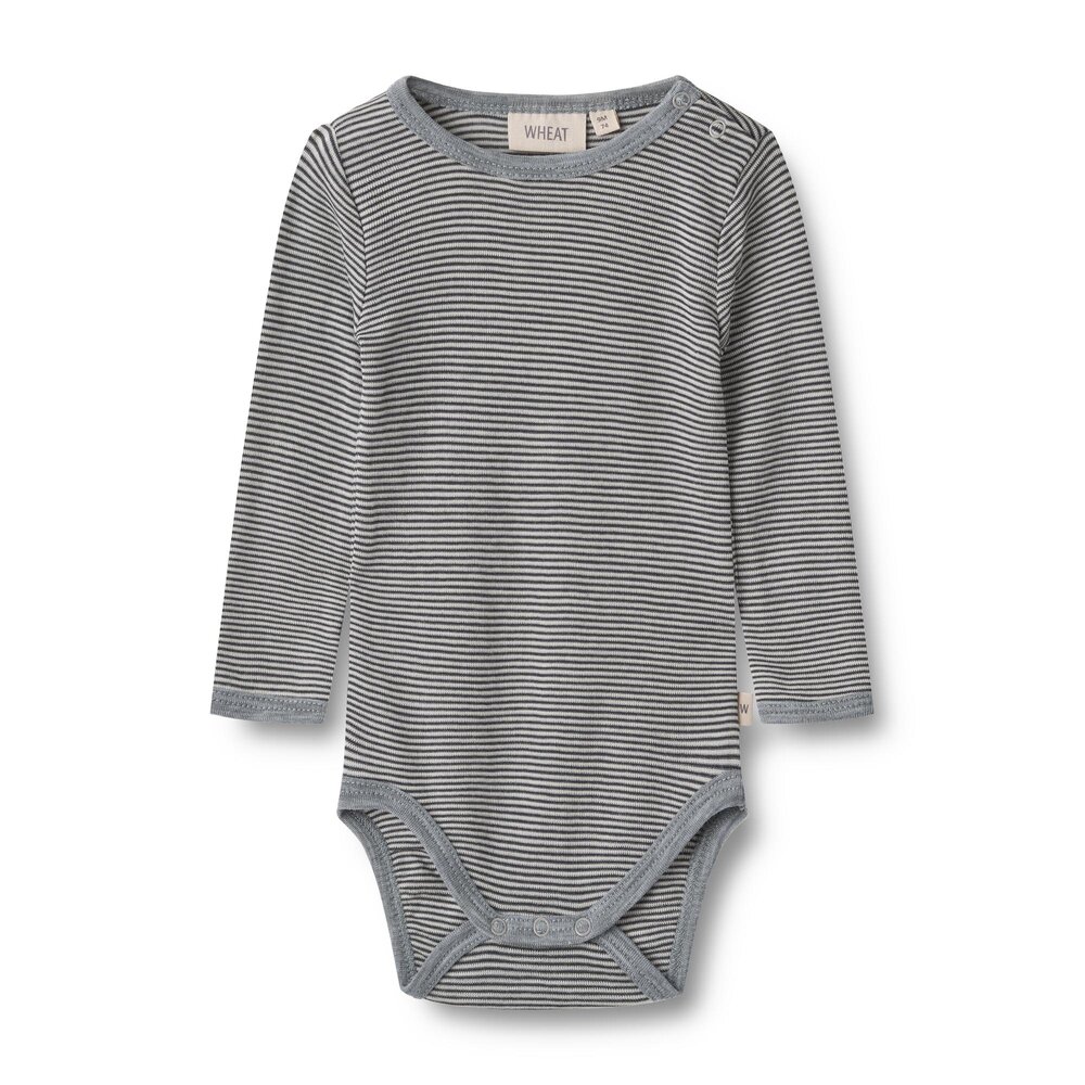 Wheat Uld body langÃ¦rmet Lucca - Navy Stripe 56