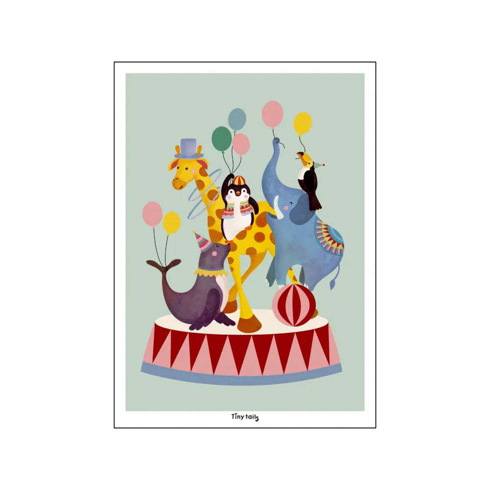 Plakat Lille Cirkus børneplakat lysegrøn 50×70