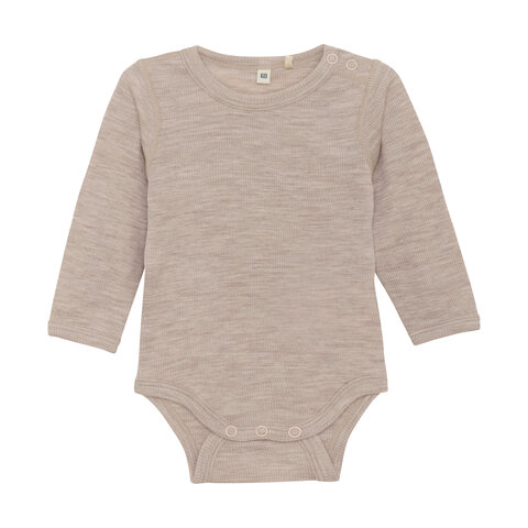 Uld body langærmet - Simply Taupe