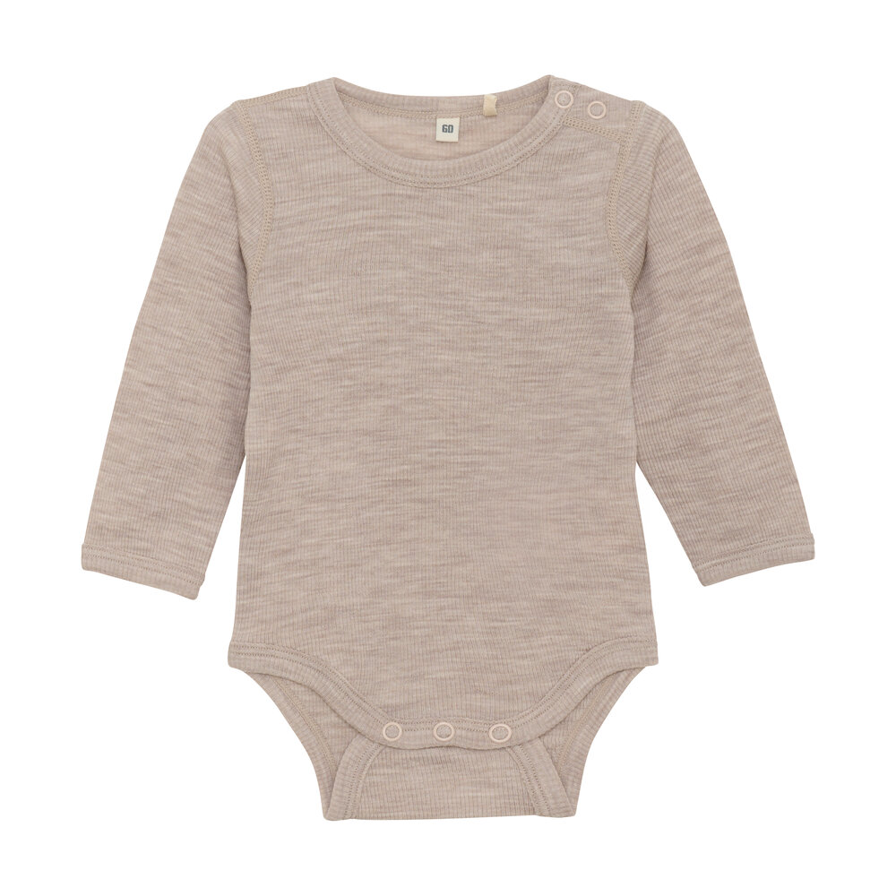 BeKids Uld body langÃ¦rmet - Simply Taupe 50