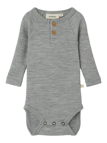 Nava langærmet uld body - GREY MEL