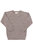 Klassisk merino bluse i rib - LYS BRUN