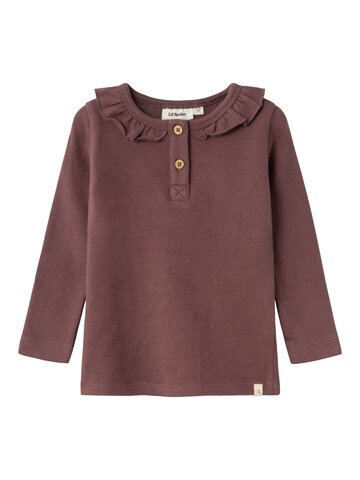 Thoro langærmet slim top - ROSE BROWN