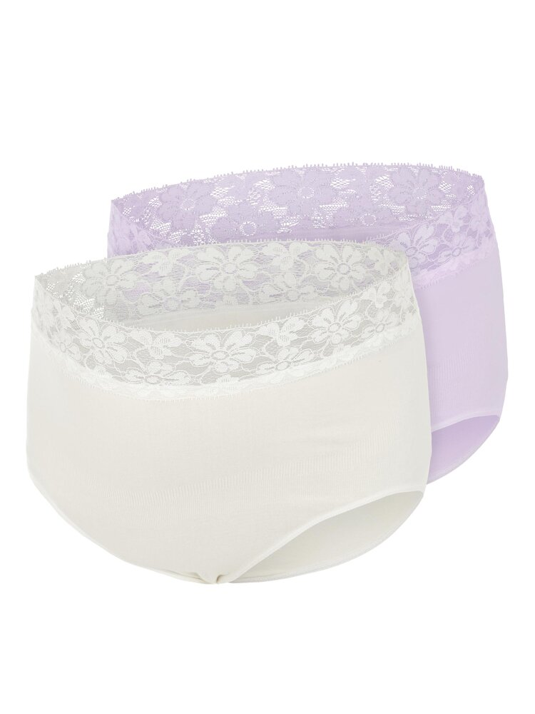 Heal lace panties 2pak - SNOW WHITE - M/L