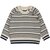 O-Neck Light Nordic Knit Sweater - Off white/deep cobalt