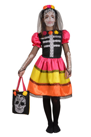 Skull flower girl kostume - MULTI