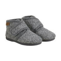 Uldhjemmesko velcro - Dark Gray Melange