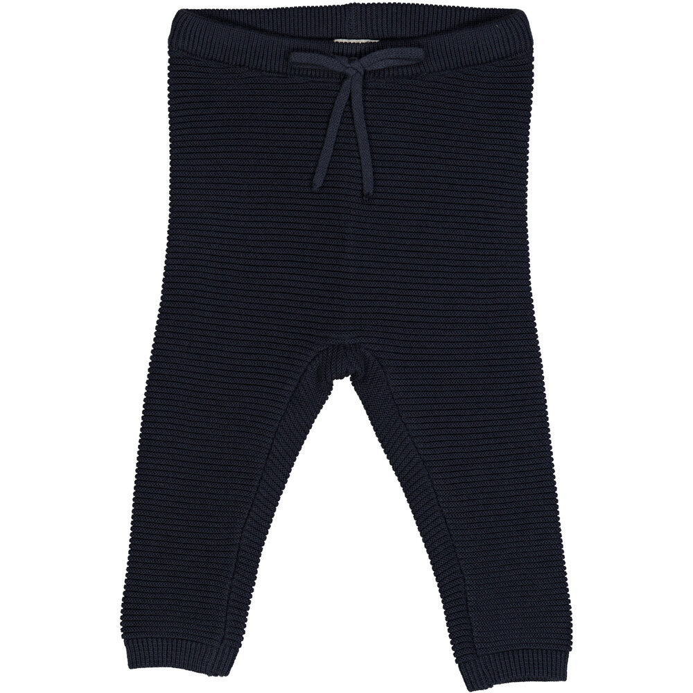 Rib strikkede bukser - Night blue - 68