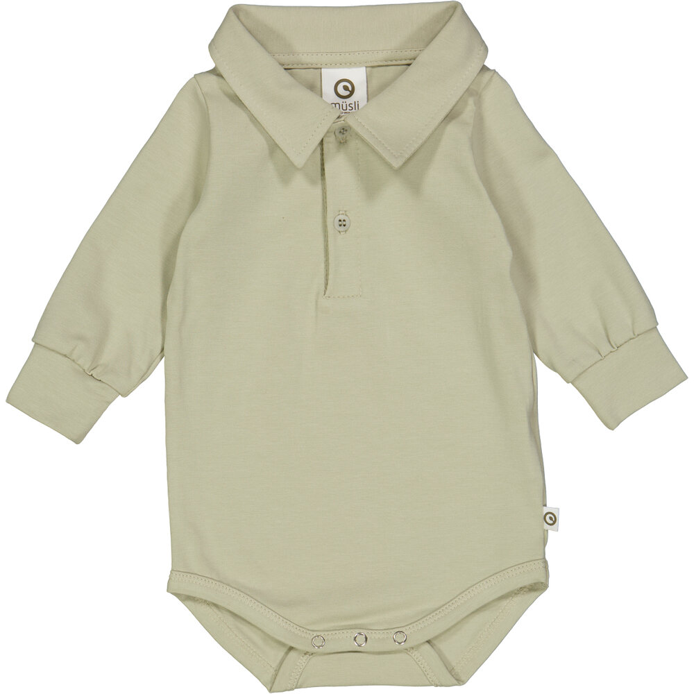 Cozy me langærmet shirt body - Desert green - 98