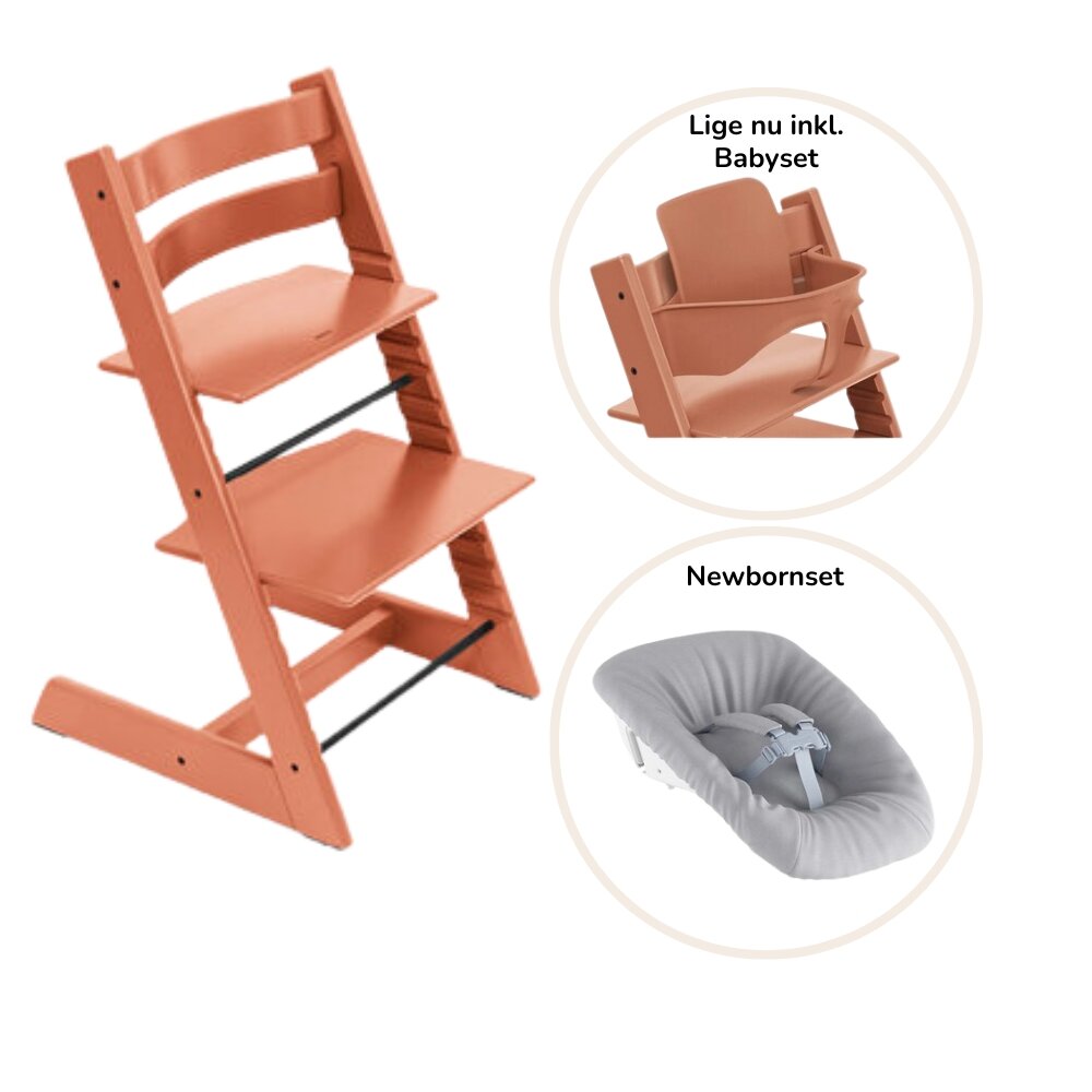 Tripp Trapp bundle - Højstol, Newborn sæt og babysæt - terracotta