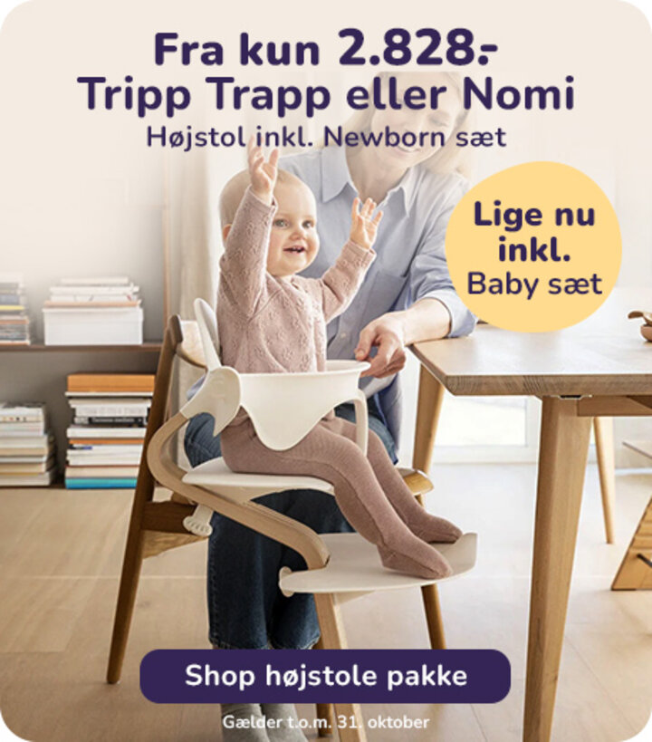 tripp trapp eller nomi højstol med newbornset og bøjle fra 2828kr