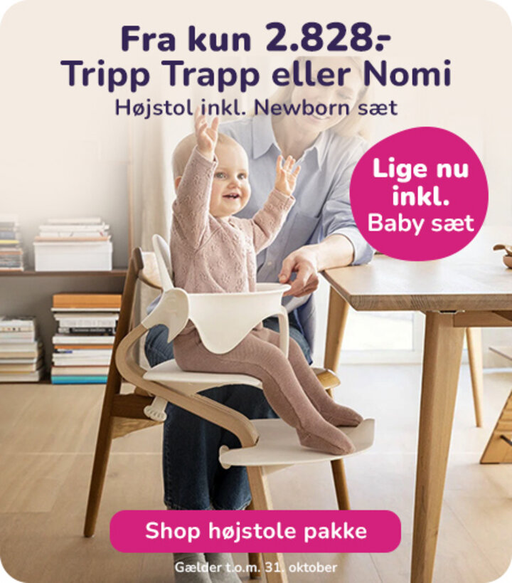 tripp trapp eller nomi højstol med newbornset og bøjle fra 2828kr