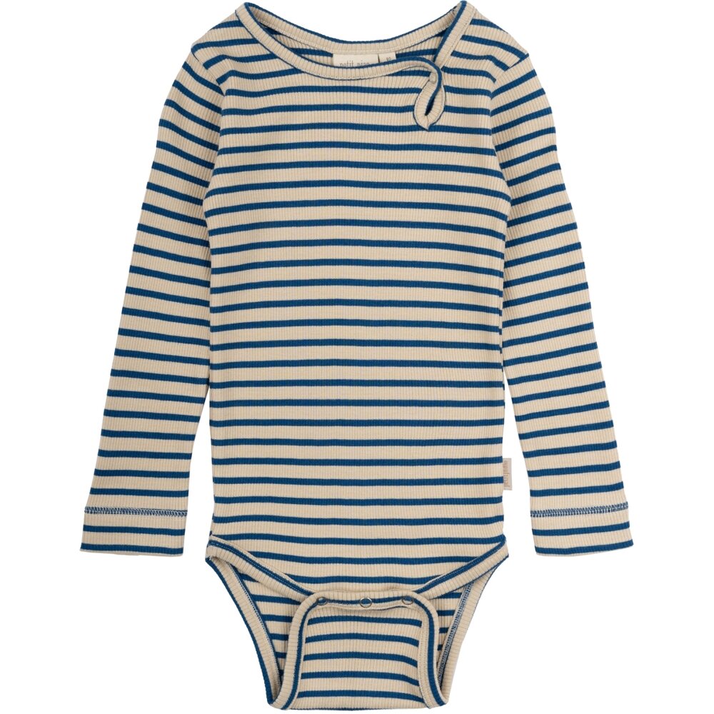 Body langærmet - Dark cobalt/dark off white - 74