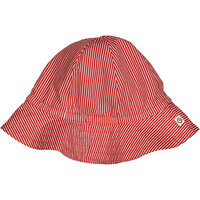 Poplin sommerhat - Balsam cream/Apple red