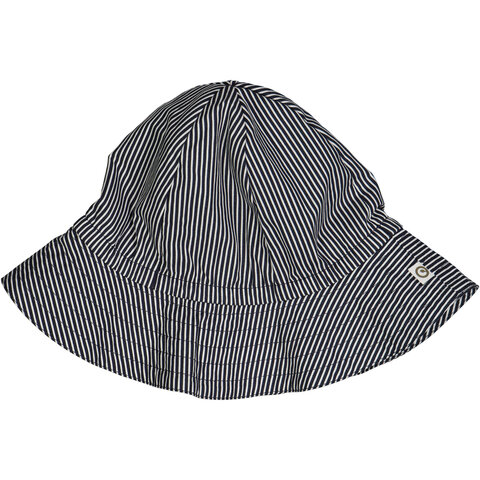 Poplin sommerhat - Balsam cream/Night blue