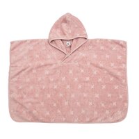 Frotté Poncho med hætte - rose sugar 92-104