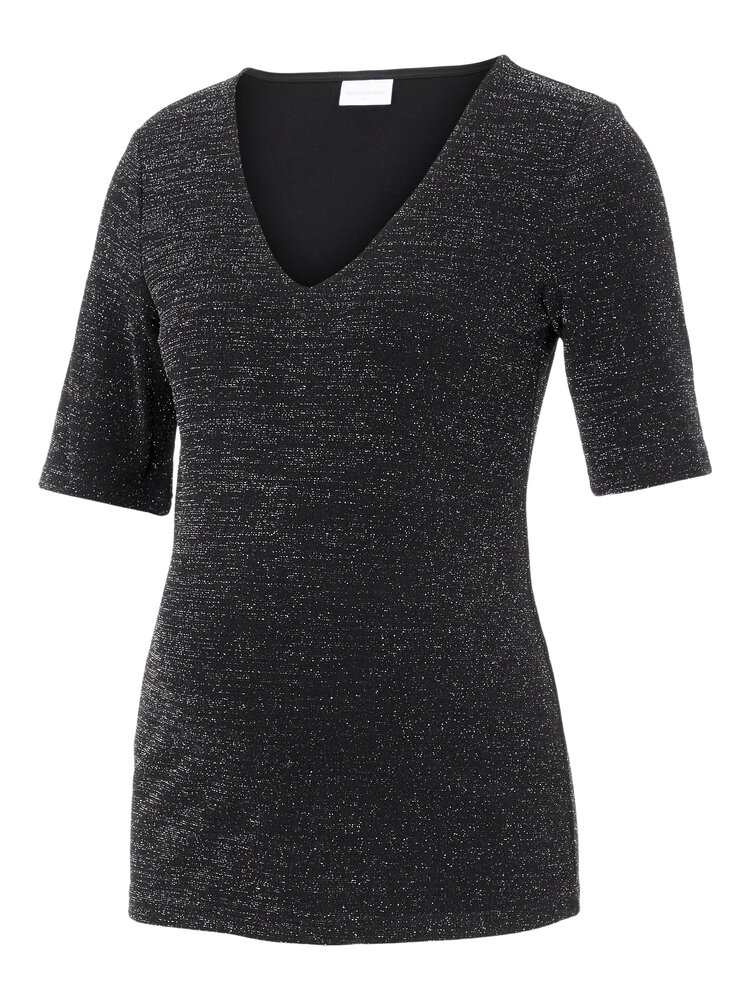 Glittery 2/4 jersey top - BLACK - S