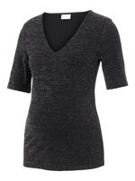 Glittery 2/4 jersey top - BLACK