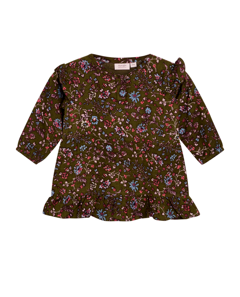 Malia kjole - PRINT BROWN/ROSE - 80