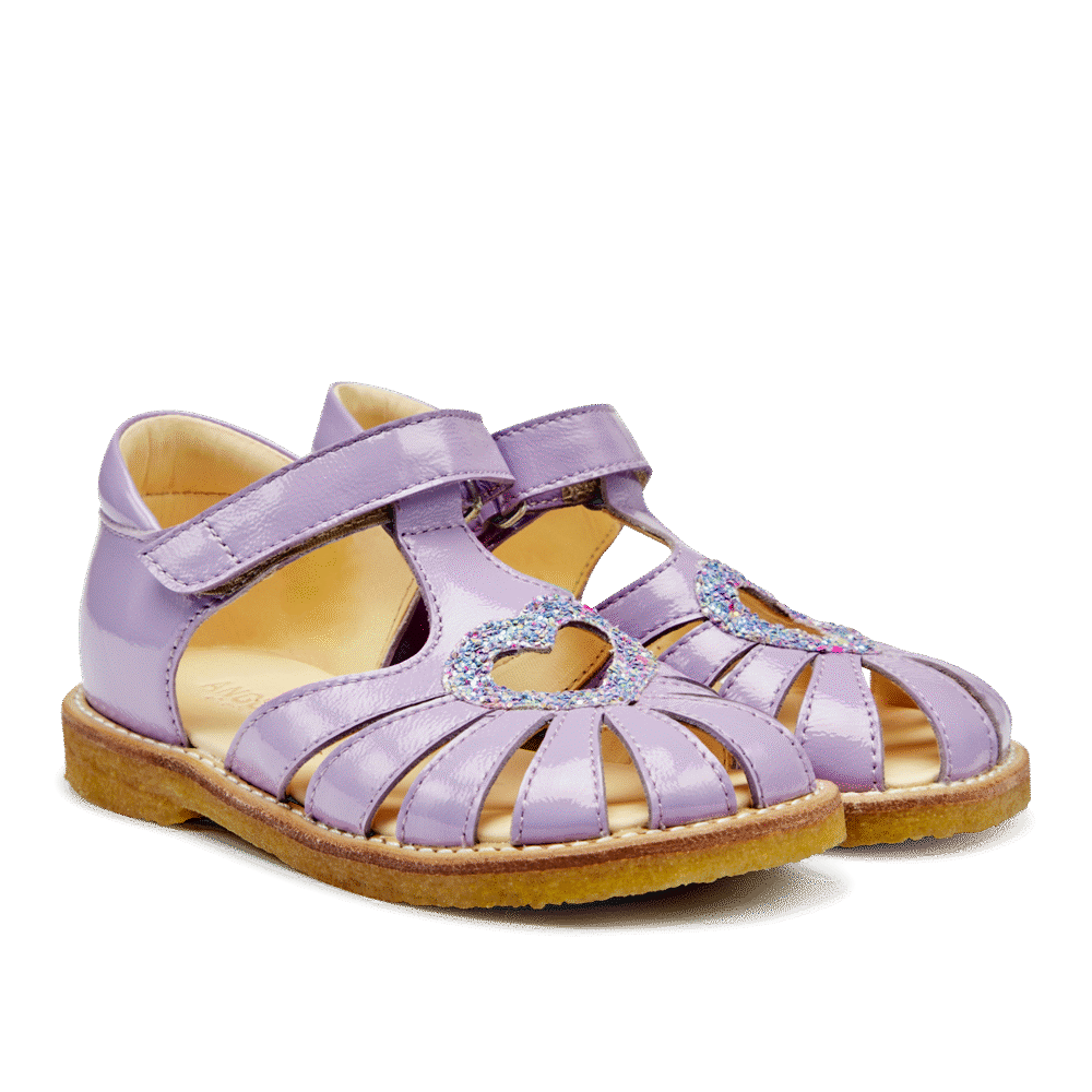 Hjertesandal med glitter hjerte - Lilac/Confetti Glitter - 26