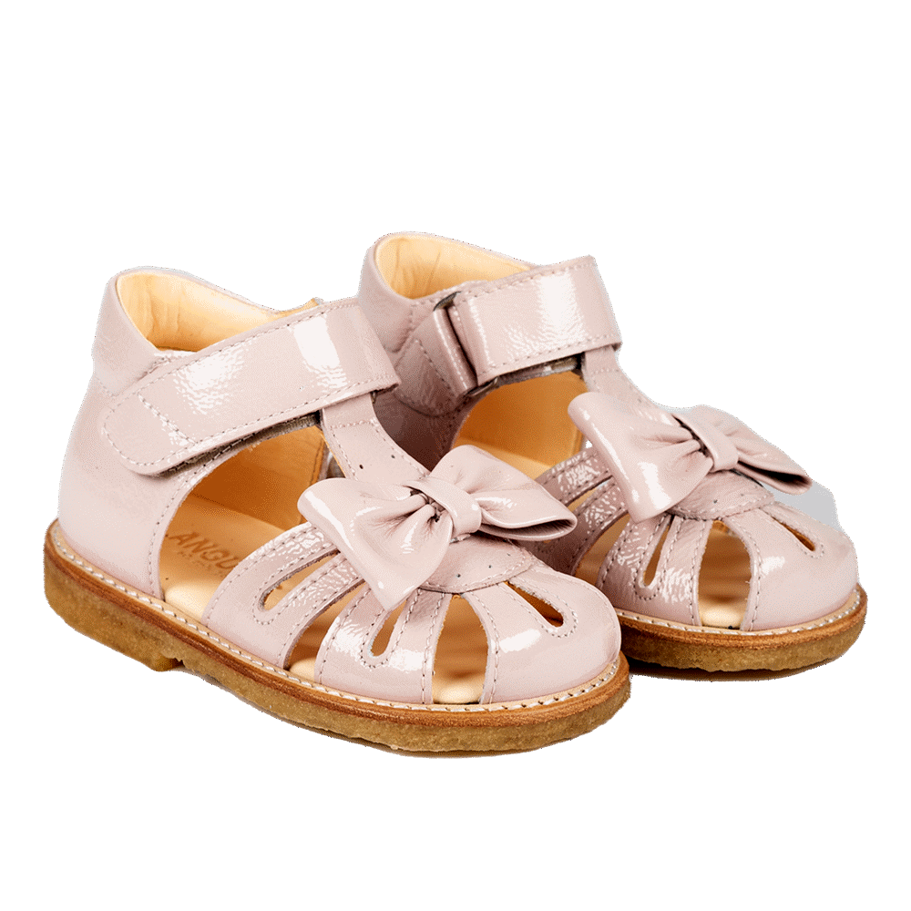 Angulus Begynder sandal med slÃ¸jfe og velcro lukning - Pale Rose 22