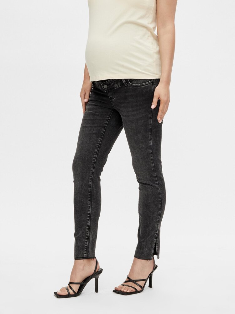 MamaLicious SITKA DG SLIM SLIT CROPPED JEANS A. - BLACKDENIM 31