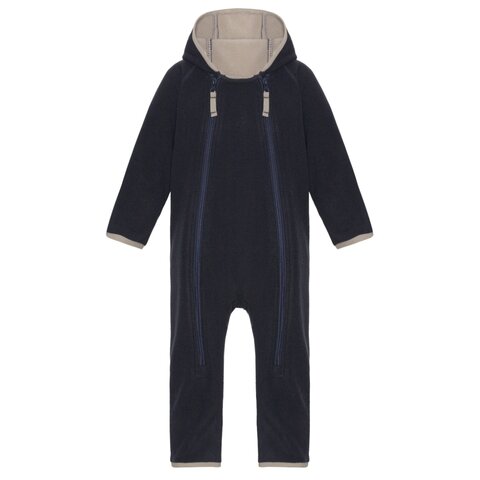 Fleece babydragt - Navy/mocca