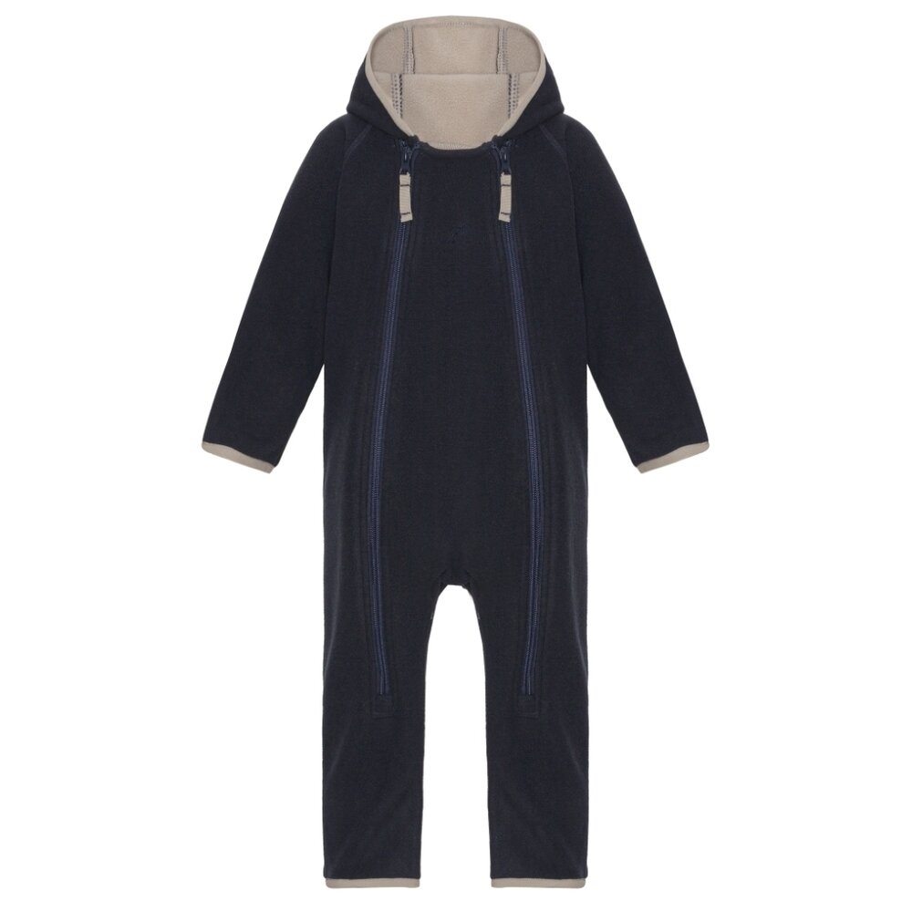 Fleece babydragt - Navy/mocca - 9 MDR.