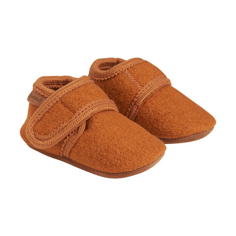 Baby wool slippers - Leather Brown